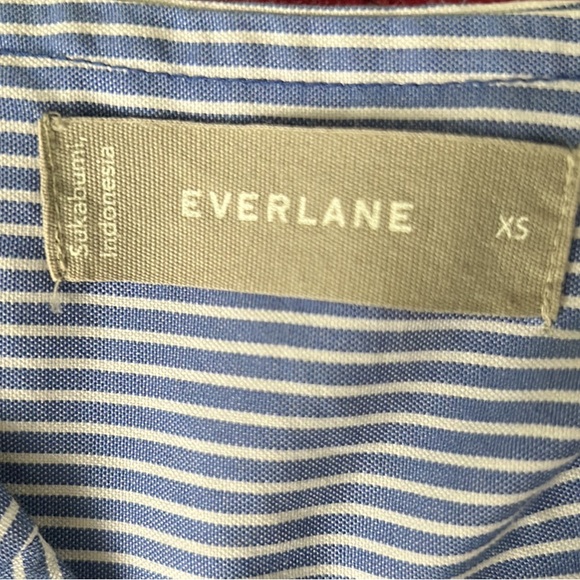 Everlane The Tiered Blue & White Striped Poplin Sleeveless Maxi Dress - XS - Picture 13 of 16